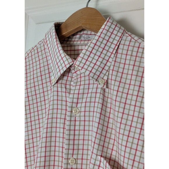 Peter Millar Other - Peter Millar Button Down Shirt White Plaid Long Sleeve Cotton Preppy Size L